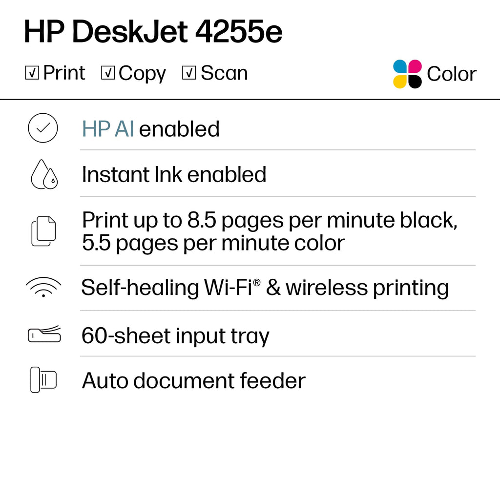 Wireless All-in-One Color Inkjet Printer, Scanner, Copier K344868