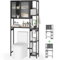 Black Over the Toilet Storage Cabinet with Adjustable Shelves K2674