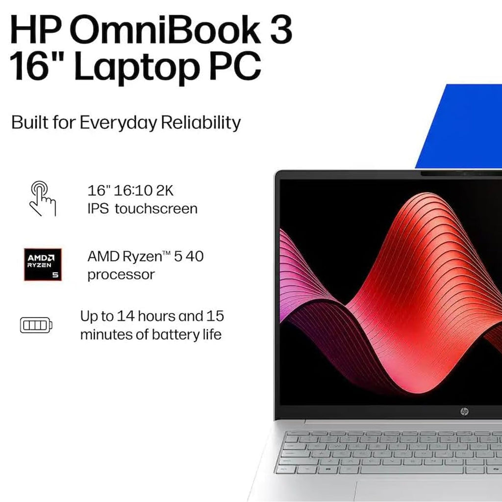 16" 2K Touchscreen Laptop AMD Ryzen 5 8GB RAM 512GB SSD Windows 11 W3794