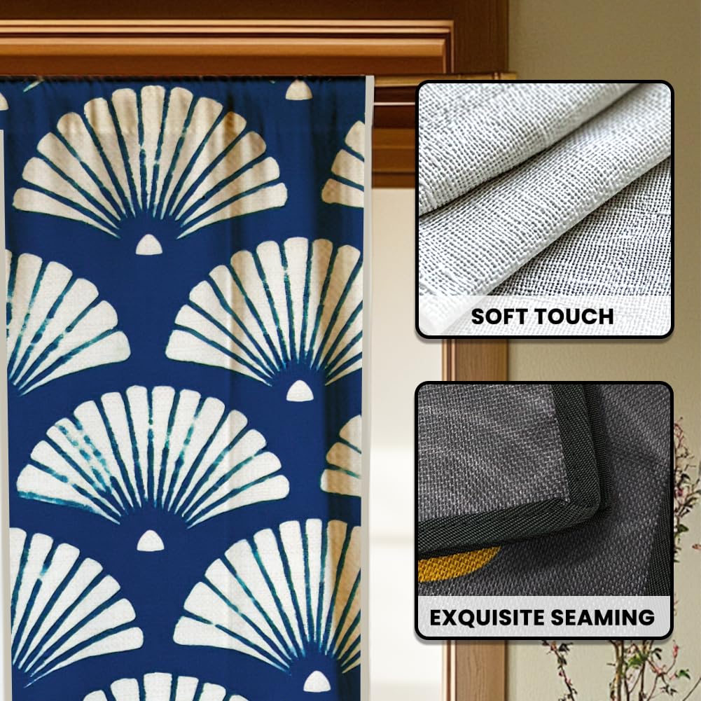 White One Side Printed Door Curtain 59x33 Inch J957