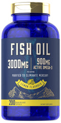 Fish Oil 3000mg 900mg Omega 3 200 Softgels Lemon Flavor P761654