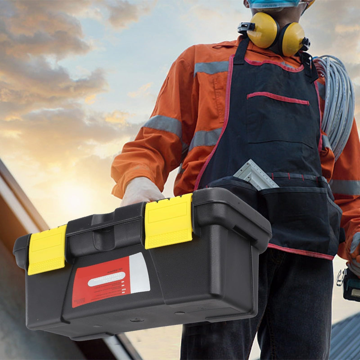 10-Inch Plastic Toolbox with Dual Layer Storage H9532
