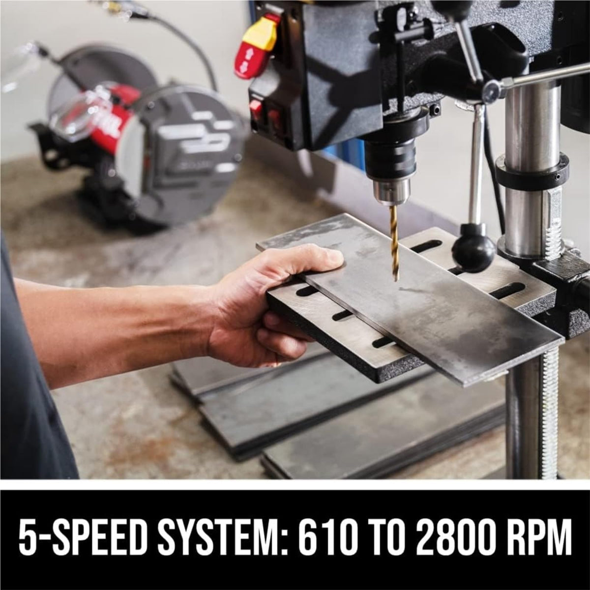 10 In. 5-Speed Benchtop Drill Press with Work Light K603