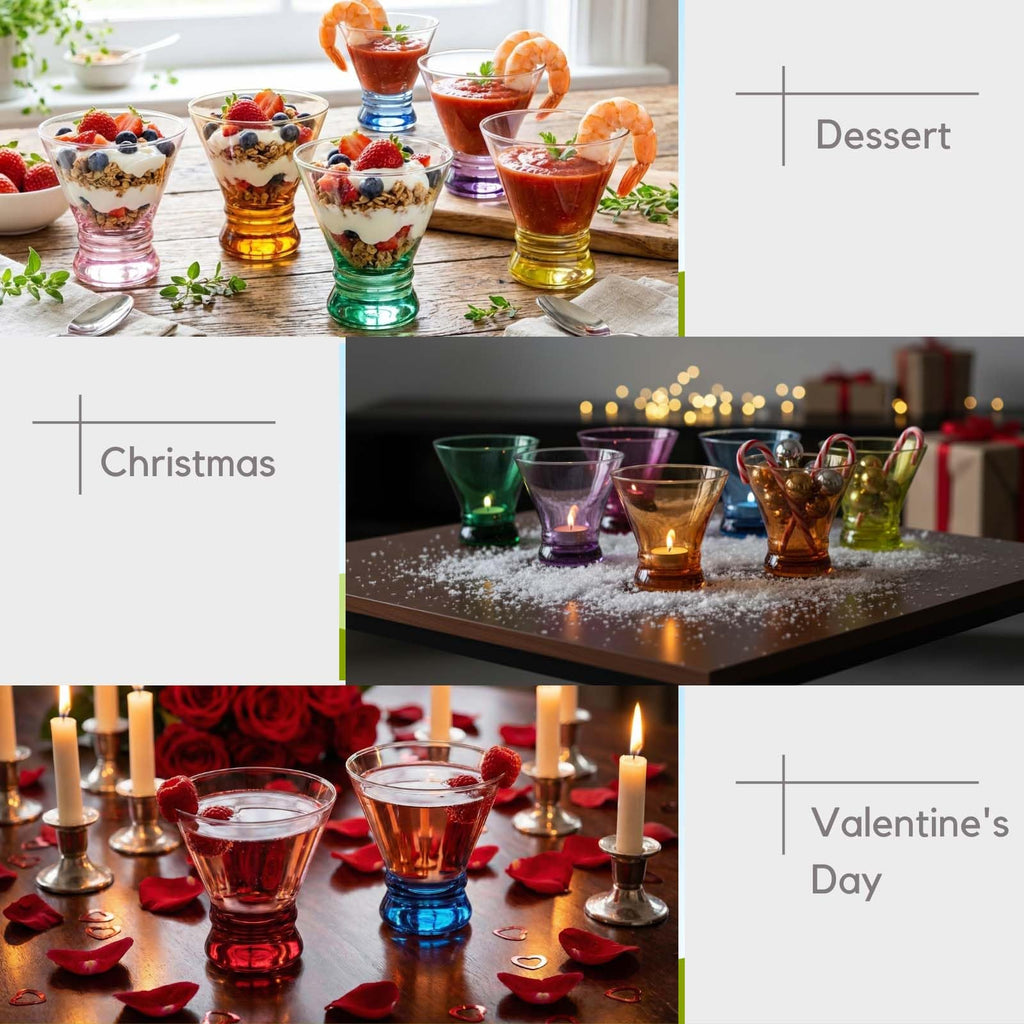 Colored Stemless Martini Glasses Set of 6 N362358