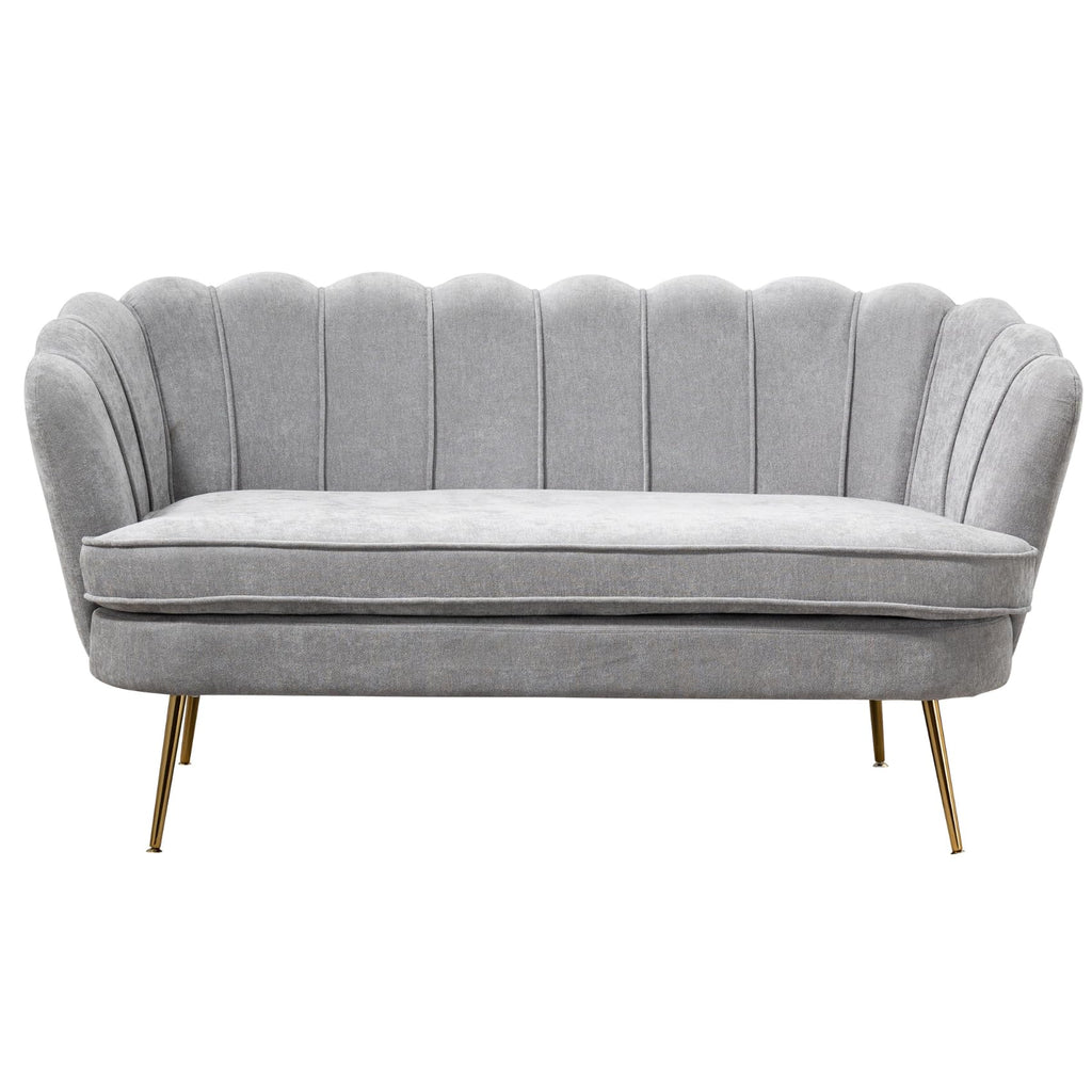 Light Grey Chenille 2-Seater Loveseat Sofa T63957