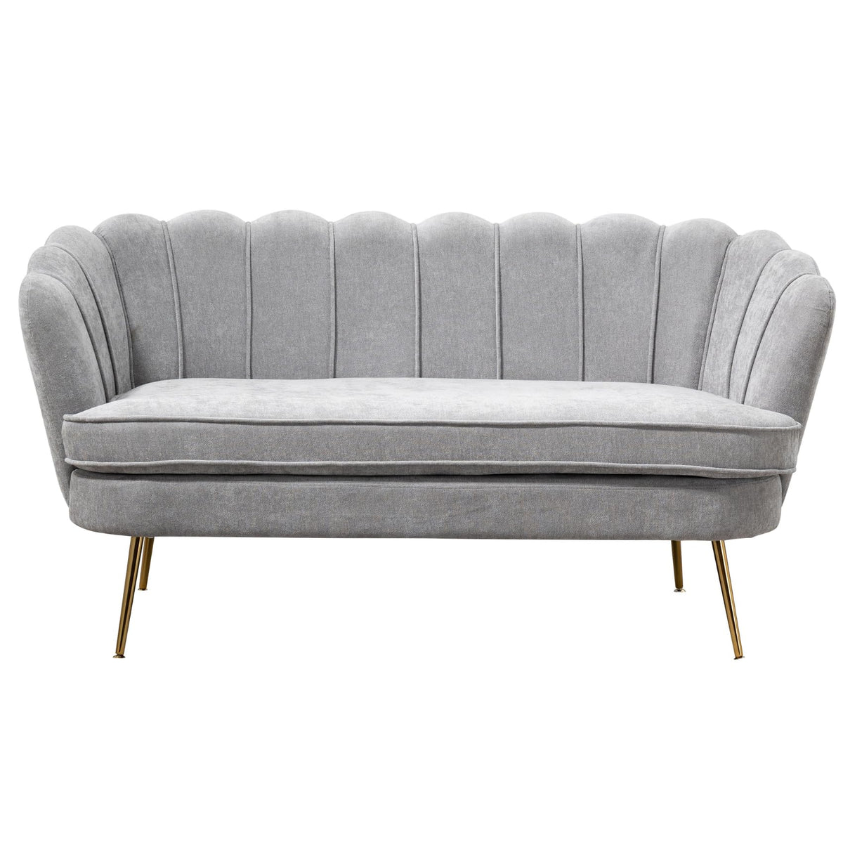 Light Grey Chenille 2-Seater Loveseat Sofa T63957