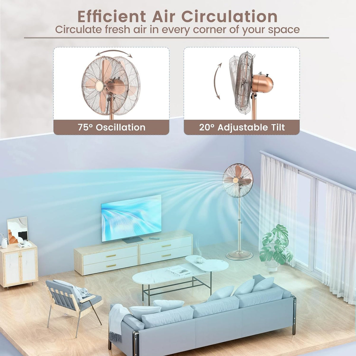 16'' Oscillating Pedestal Fan with 3 Speed A52791
