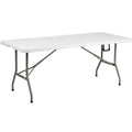 6-Foot Bi-Fold Granite White Plastic Folding Table U797651