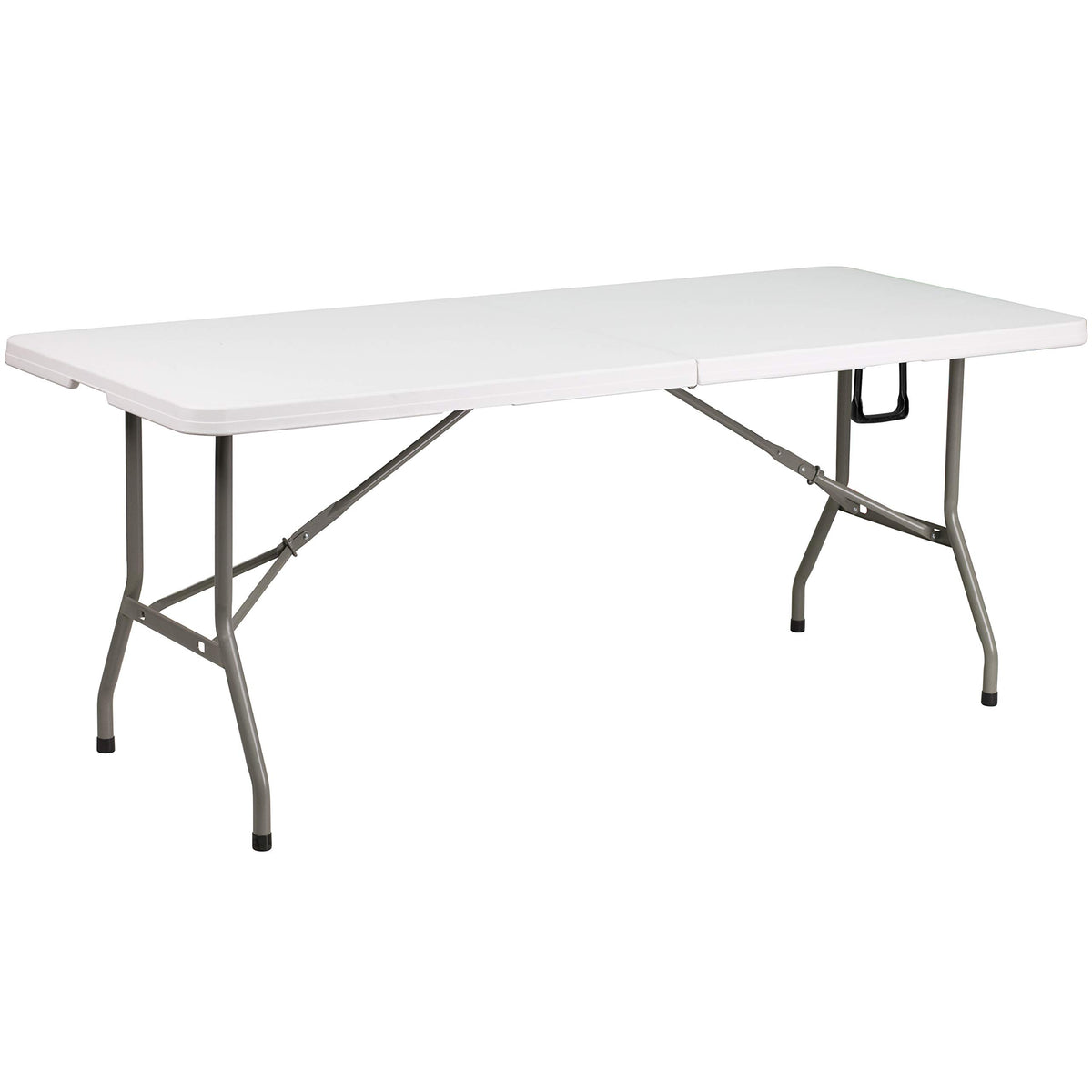 6-Foot Bi-Fold Granite White Plastic Folding Table U797651