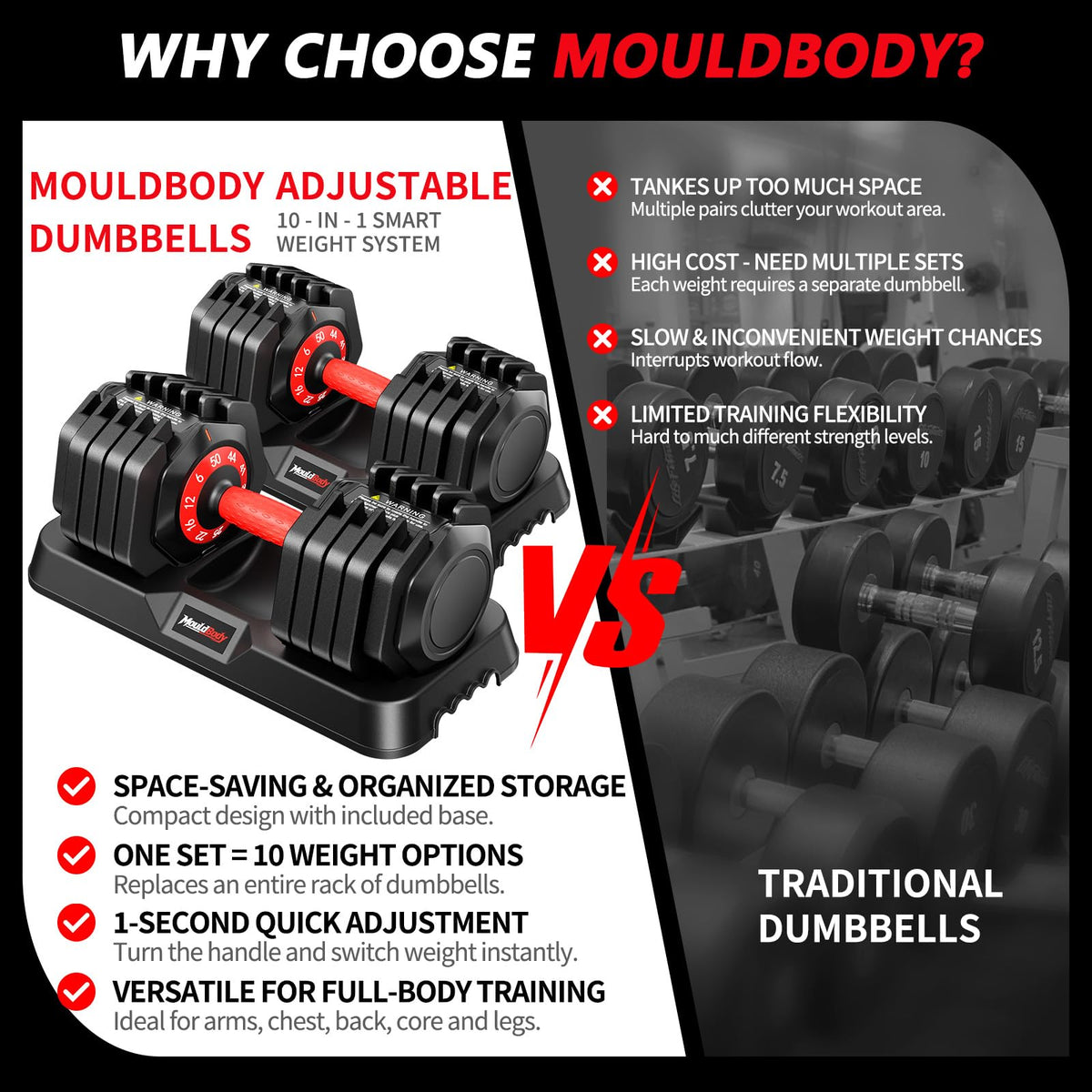 Adjustable Dumbbell Set 25 lb or 50 lb S700
