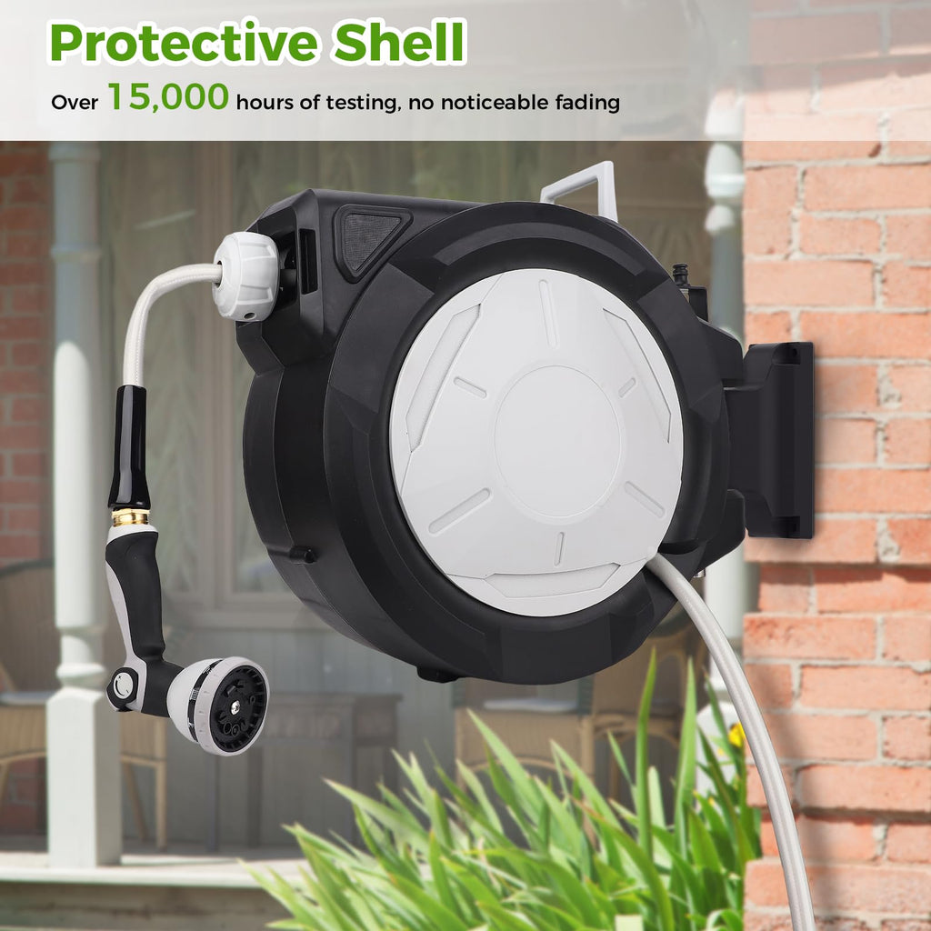 Retractable Garden Hose Reel 1/2 Inch x 100 ft Wall Mounted G5105
