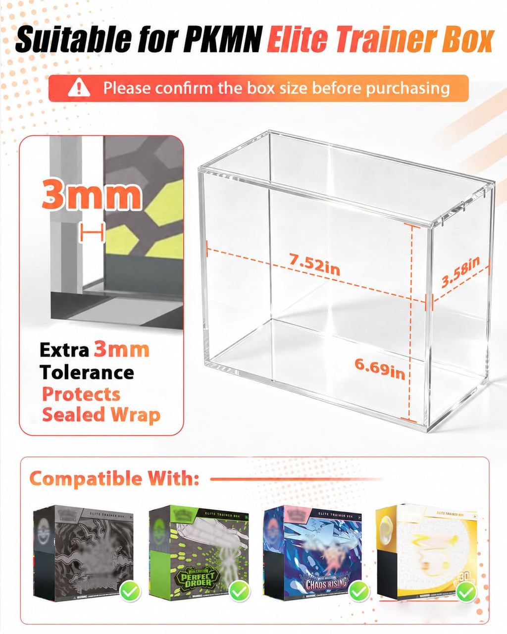 Acrylic ETB Protector Case 3 Pack T422