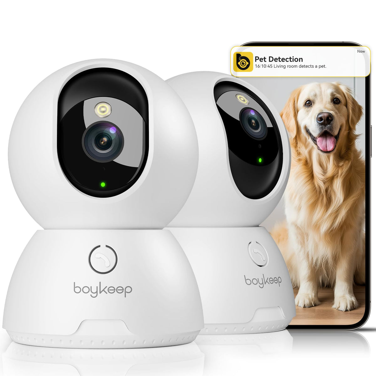 2K Indoor Security Camera 2-Pack with Night Vision N18730