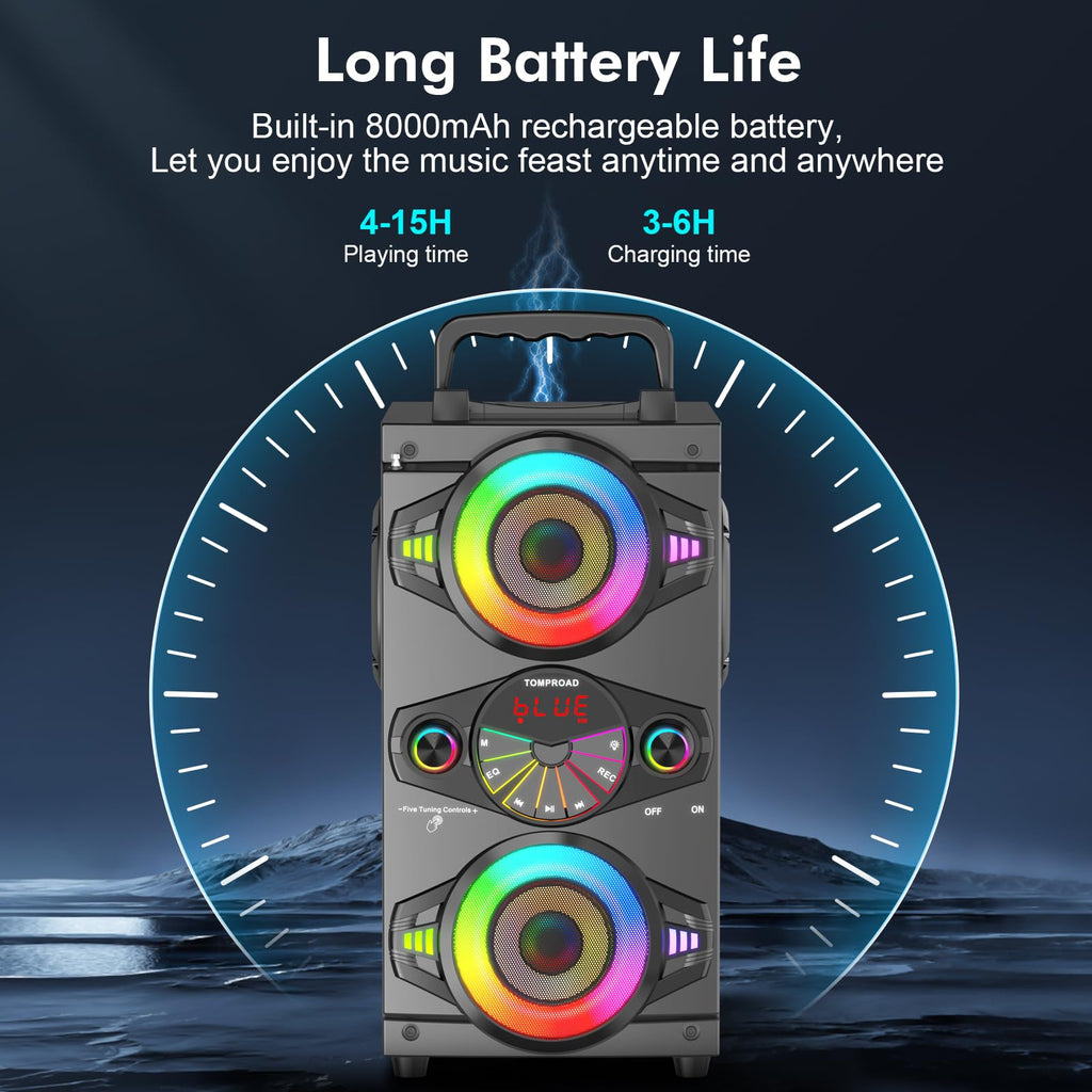 Portable Bluetooth Speakers 60W Wireless Stereo Sound C417139