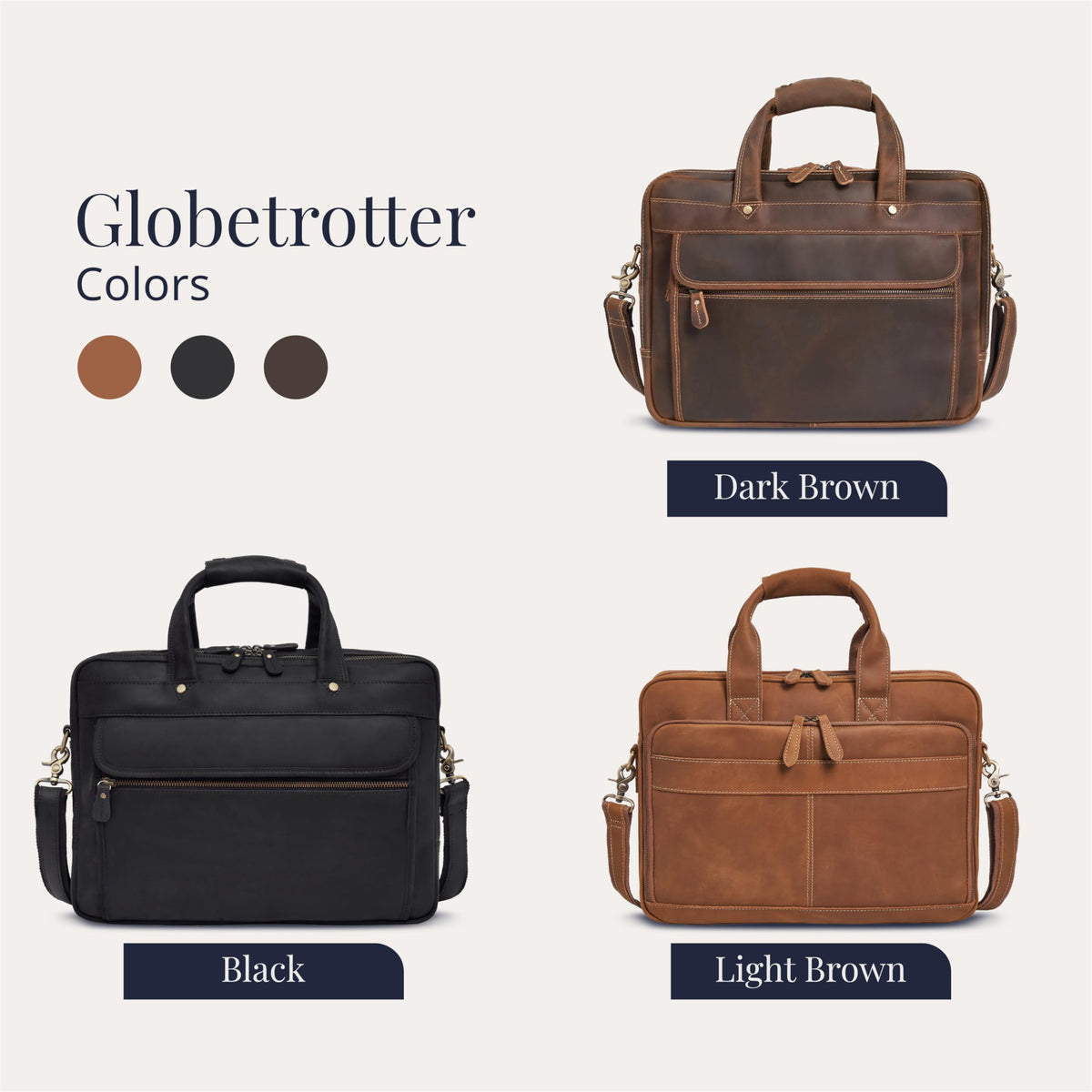 Full-Grain Leather Laptop Briefcase A89279