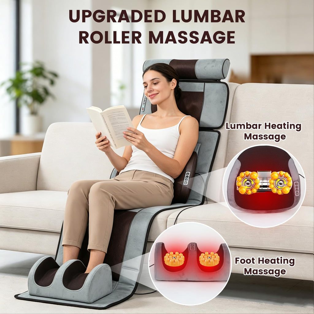 Full Body Massage Cushion with Heat, 10 Vibration Heads, 9 Speeds A98417