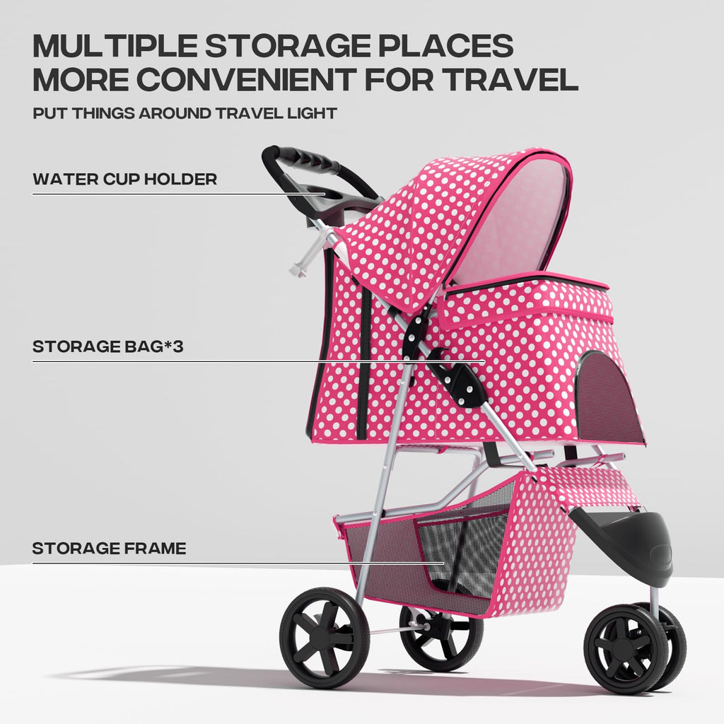 Foldable 3-Wheel Pet Stroller U2892