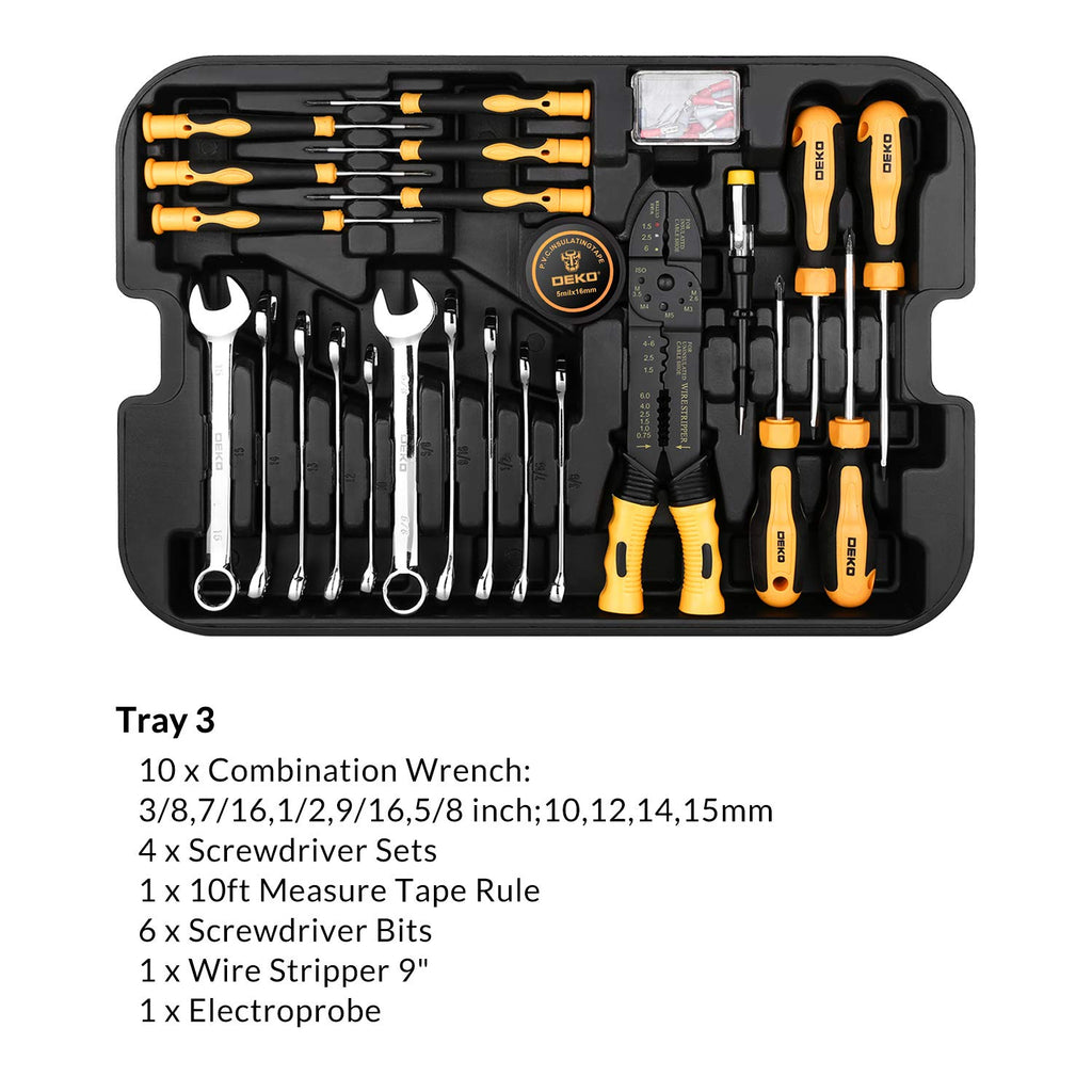 258 Piece Rolling Tool Box Socket Wrench Hand Tool Set H91924