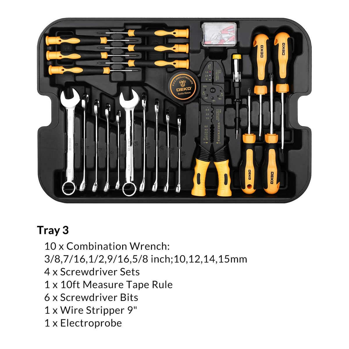 258 Piece Rolling Tool Box Socket Wrench Hand Tool Set H91924