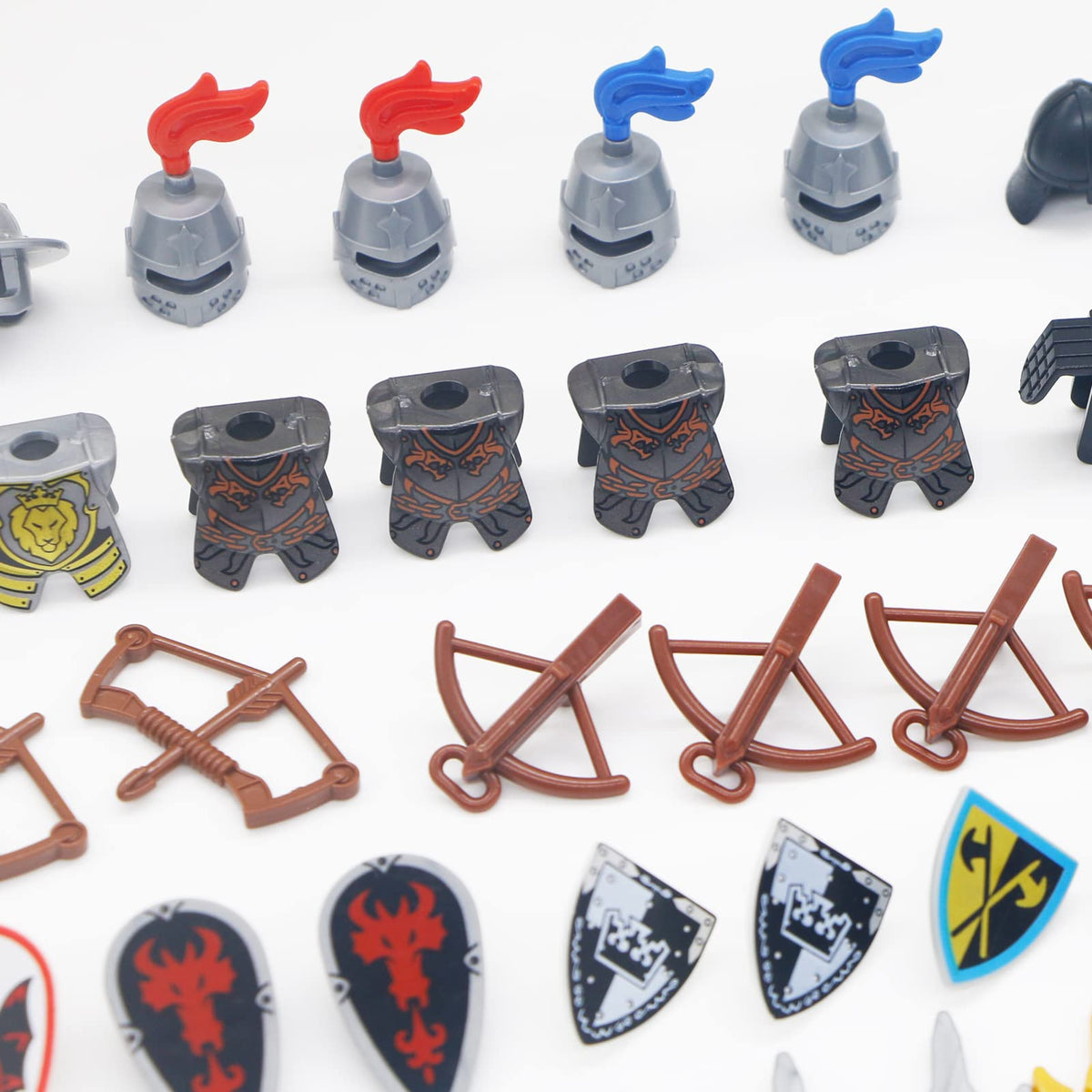 Building Block Medieval Weapon Armor Swords Helmet Horse K1471