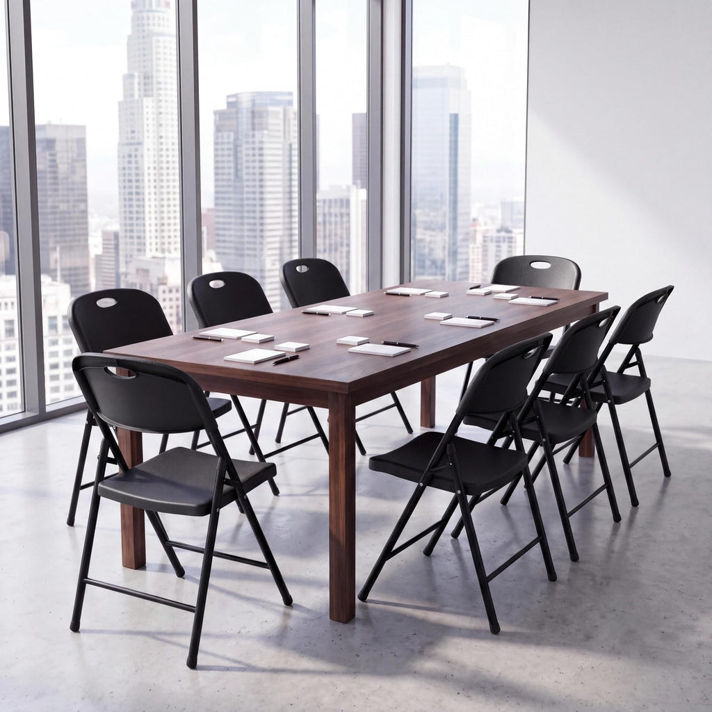 Black Plastic Folding Chairs 10 Pack E340158