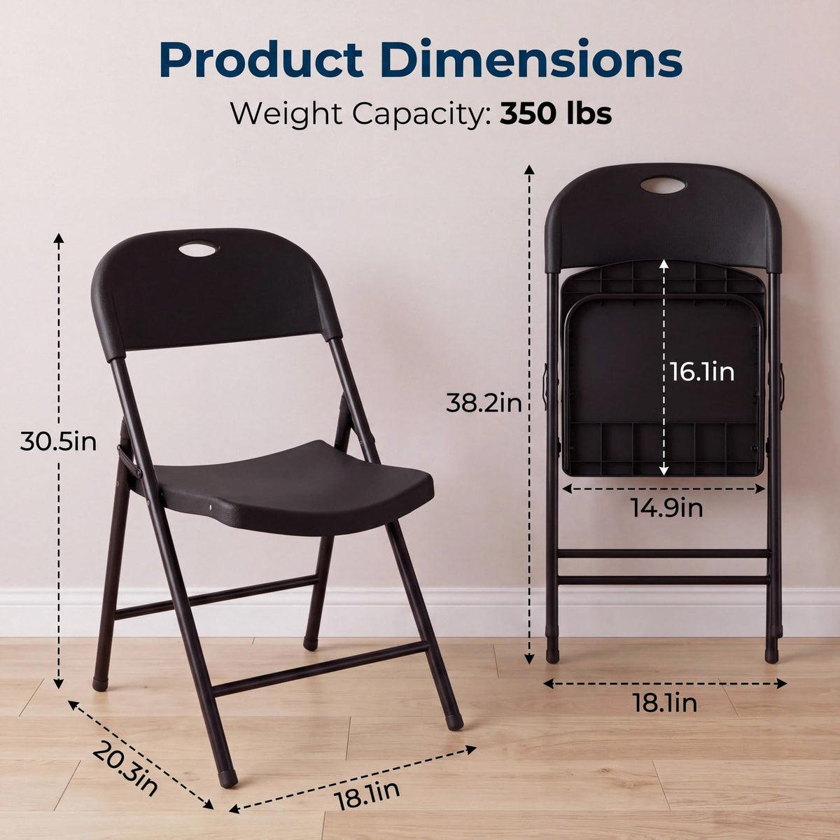 Black Plastic Folding Chairs 10 Pack E340158