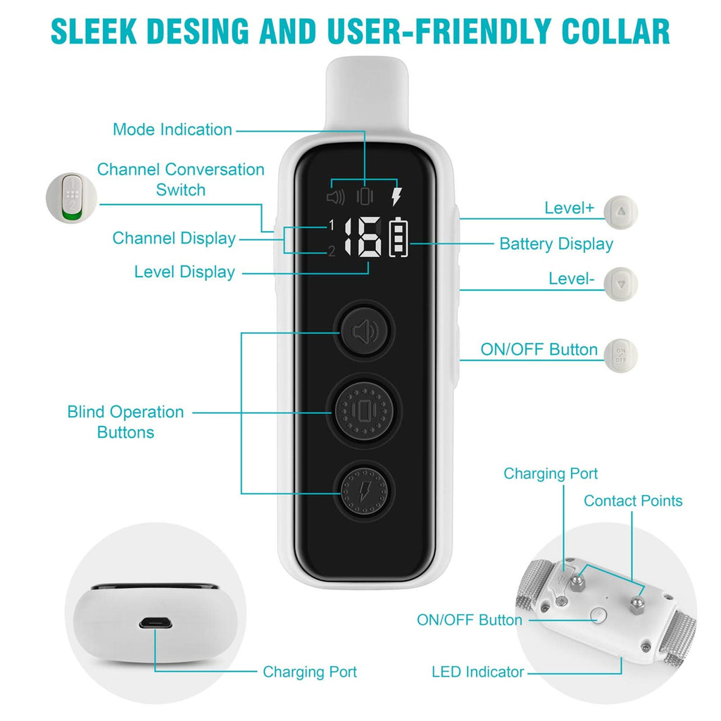 Waterproof Rechargeable Electric Dog Training Collar with Remote F16560