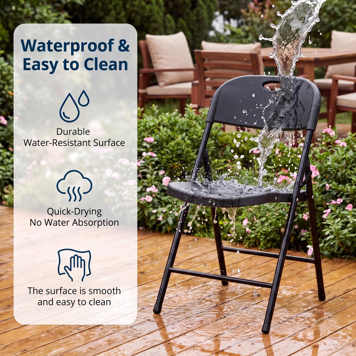 Black Plastic Folding Chairs 10 Pack E340158