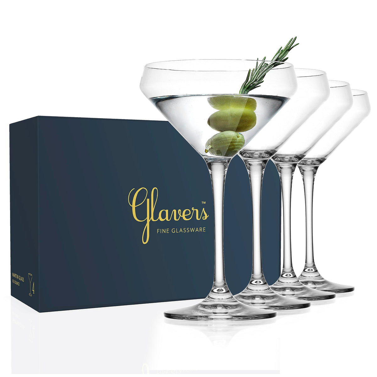 Martini Glasses Set of 4 Stemmed 10.5 Ounce B255