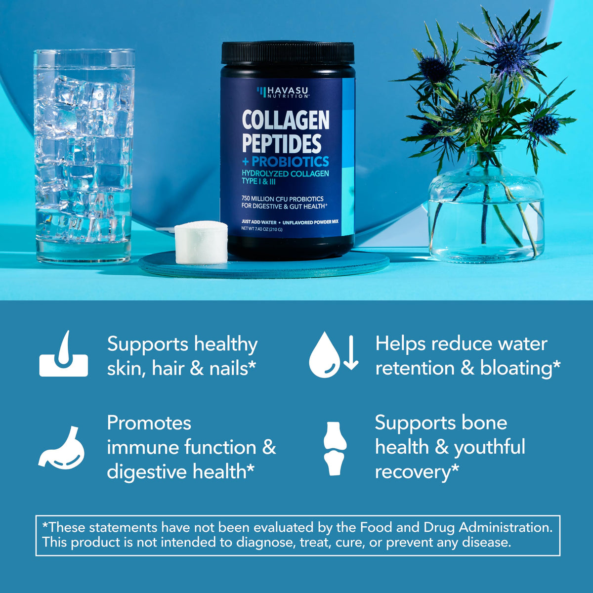 Unflavored Collagen Peptides Powder with Probiotics Y403