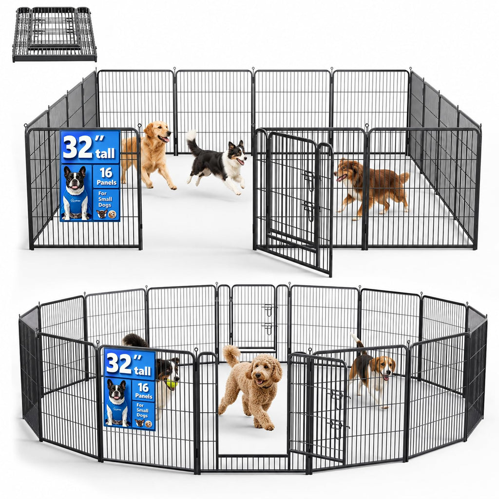 32 Inch 16 Panels Foldable Dog Playpen U407