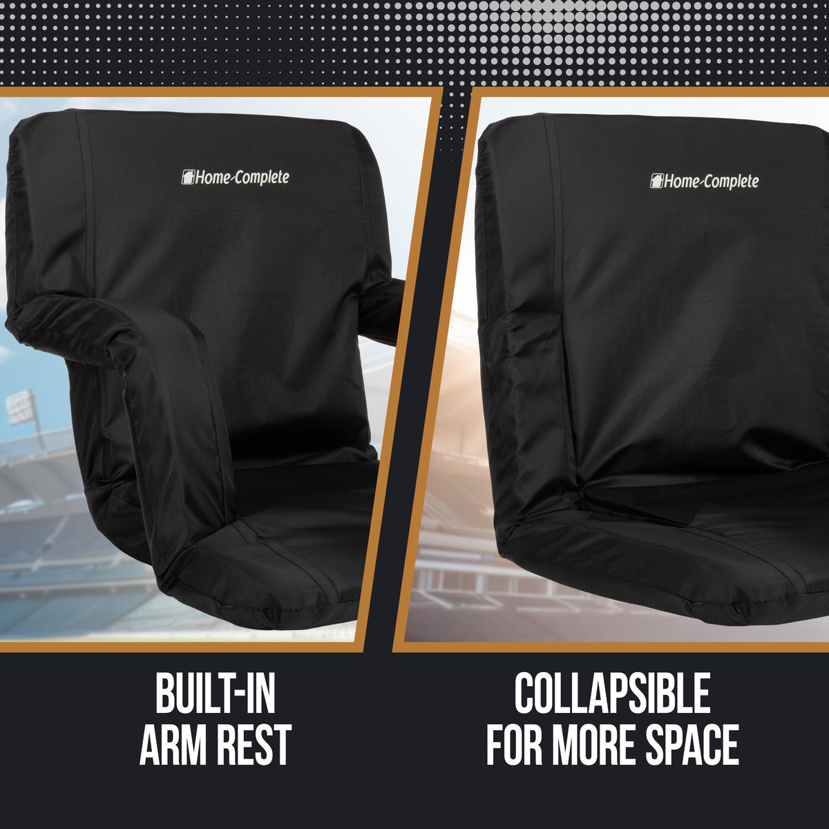 Folding Stadium Chair with Padded Back Support and Armrests U269