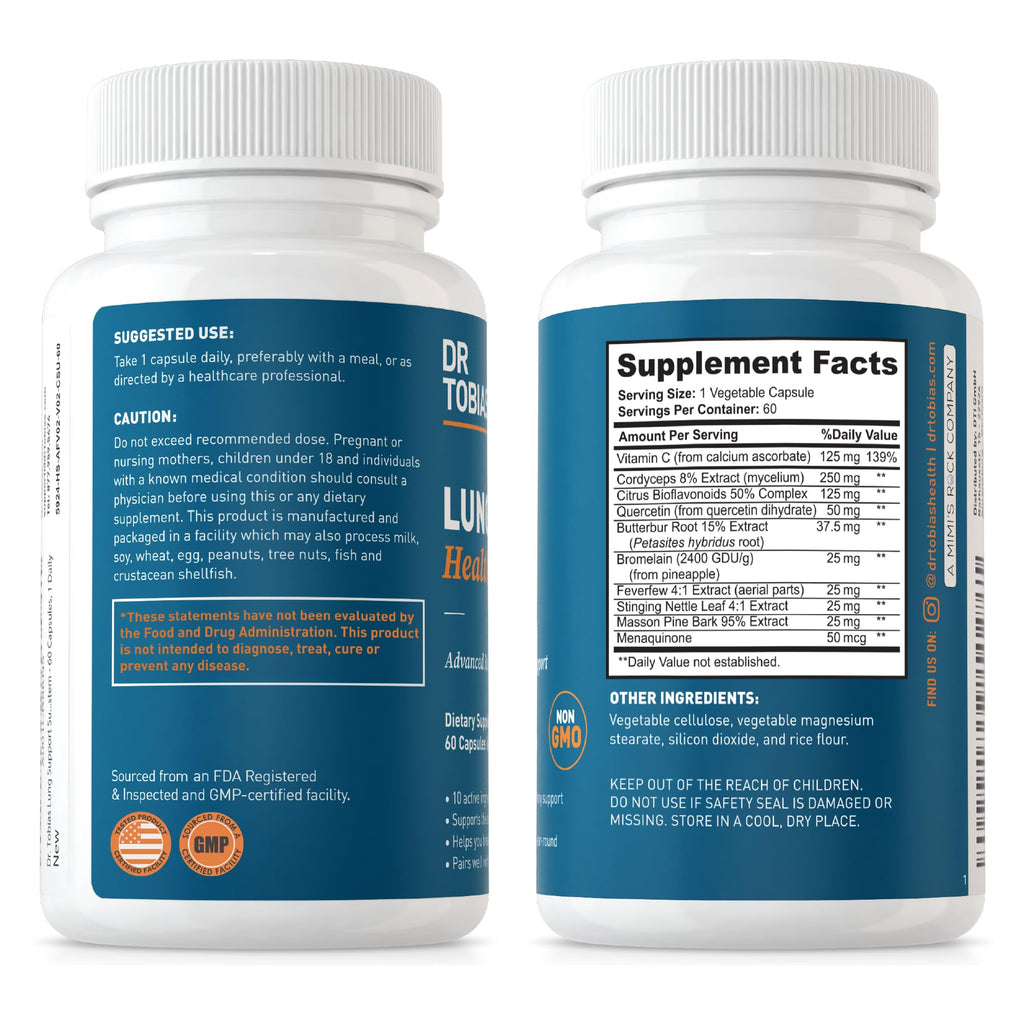 Omega 3 Fish Oil & Lung Health Supplements, 60 Capsules Q868