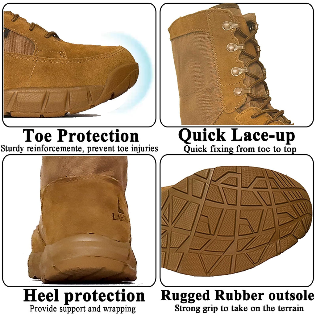Coyote Brown Lace Up Tactical Boots V9326