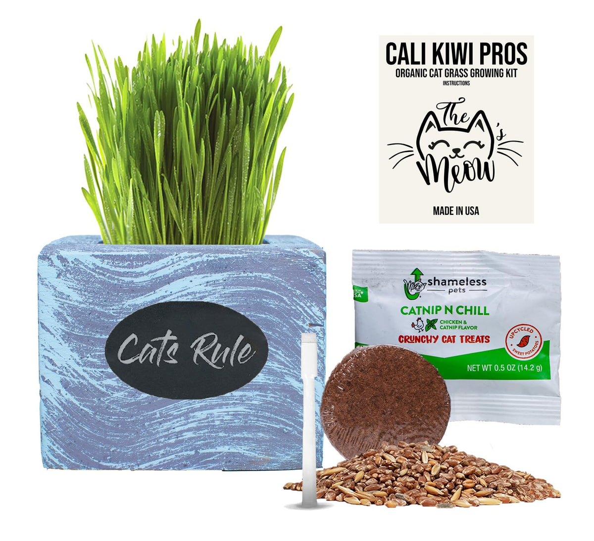 Organic Wheatgrass Seed & Soil Cat Grass Kit N820005