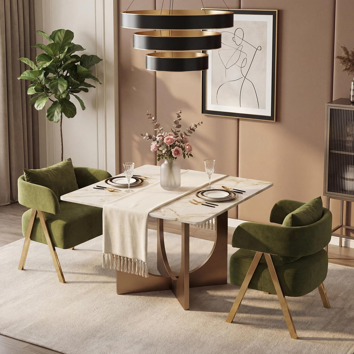 Green Velvet Accent Chairs Set of 2 G249597