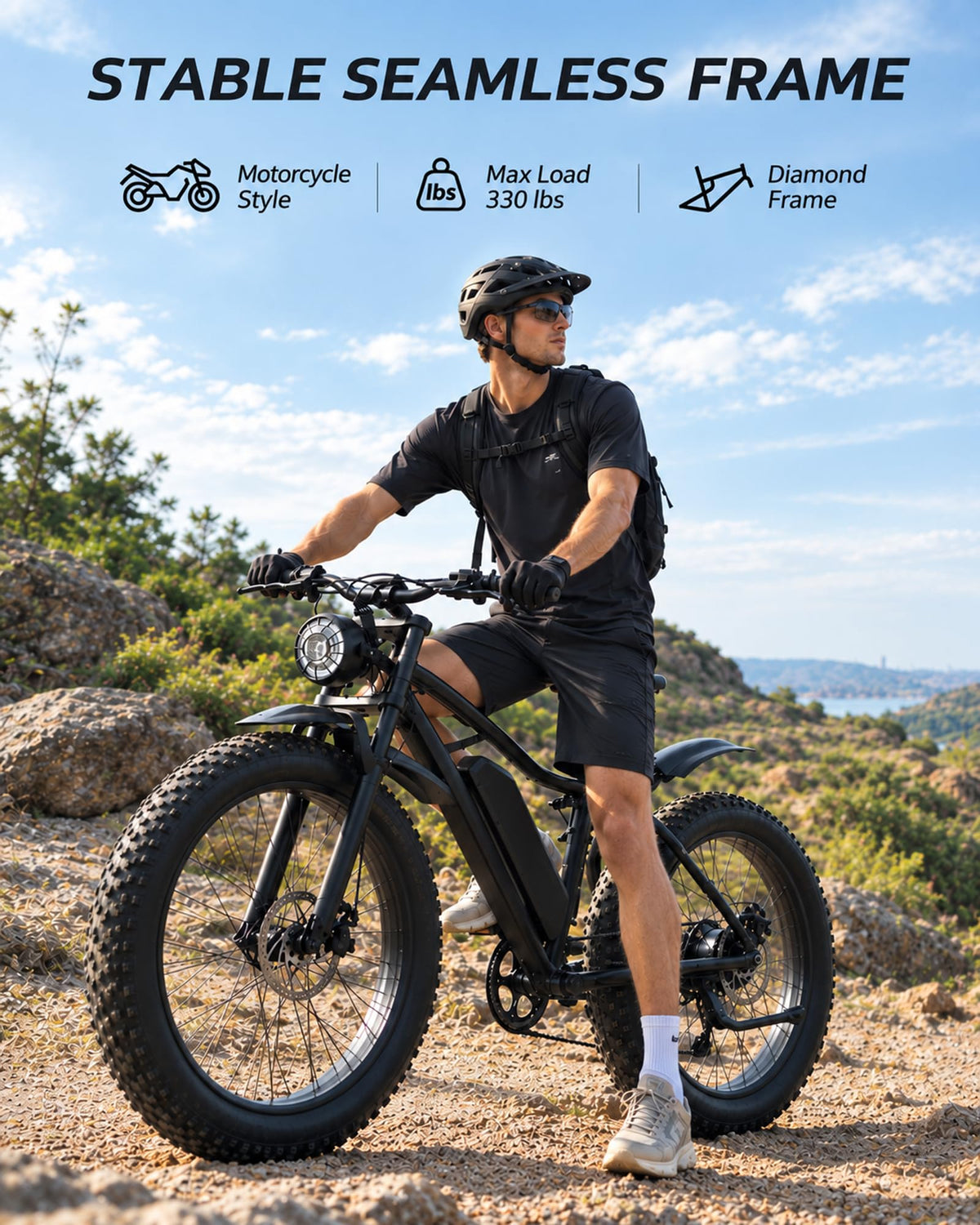 26" Fat Tire Electric Mountain Bike with 48V 13Ah Battery R97033