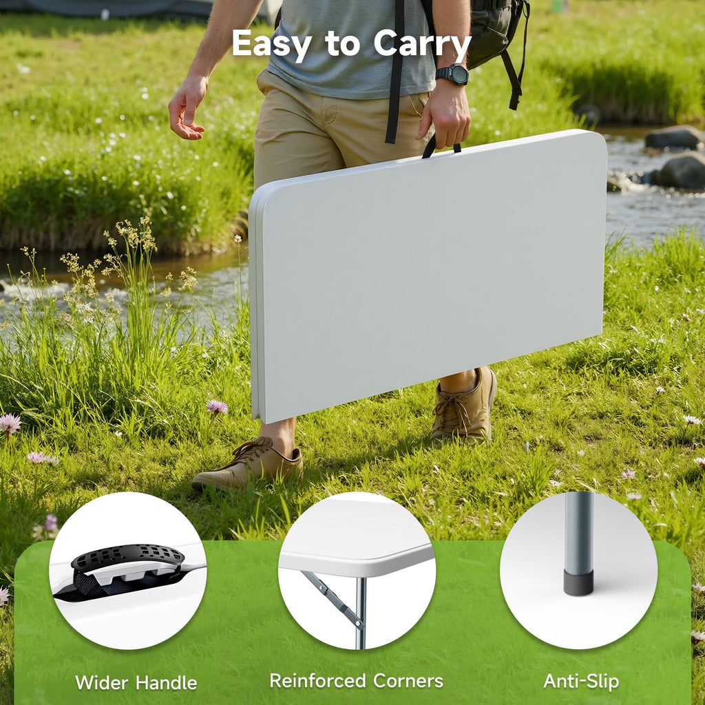 3 ft Square Folding Card Table with Carrying Handle L576
