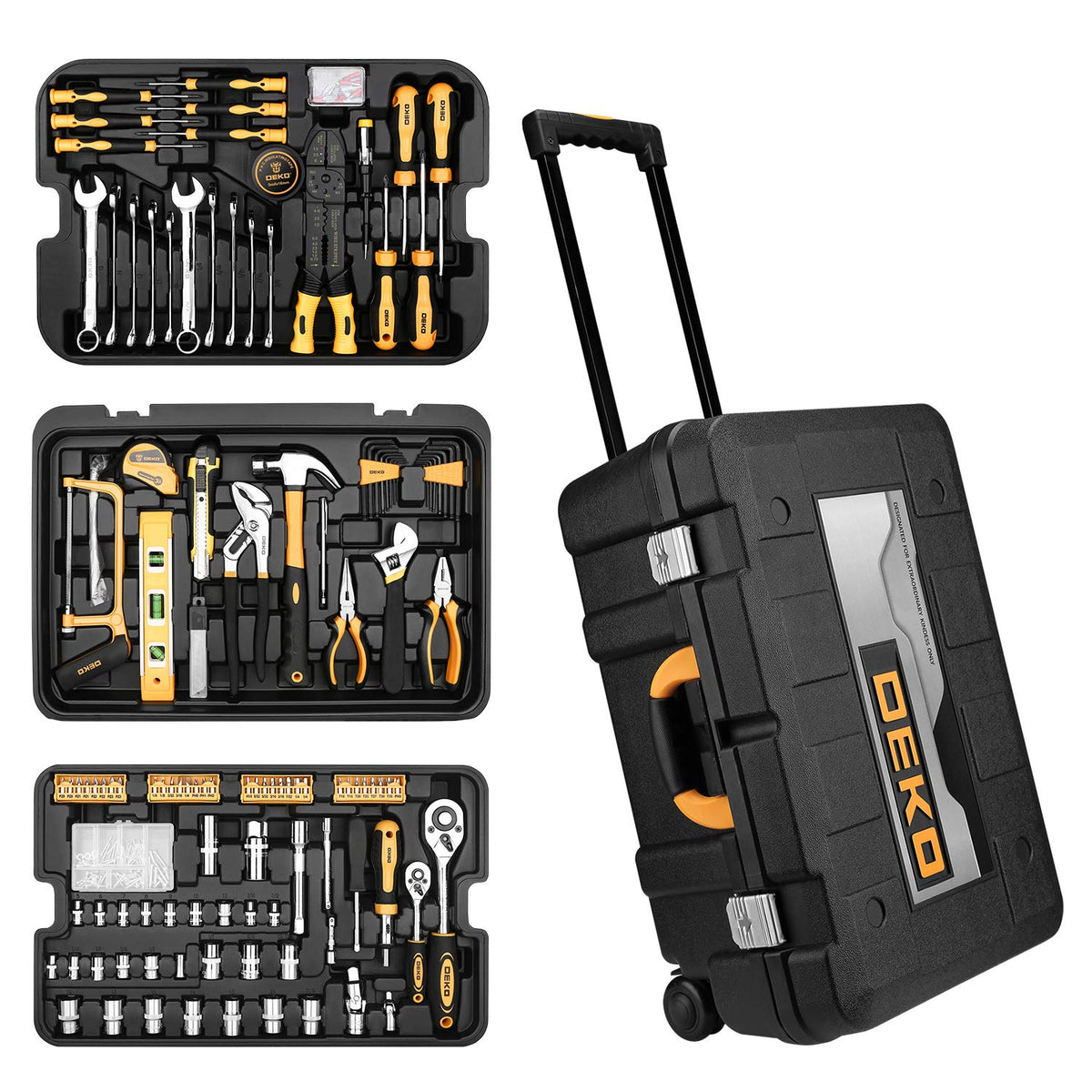 258 Piece Rolling Tool Box Socket Wrench Hand Tool Set H91924