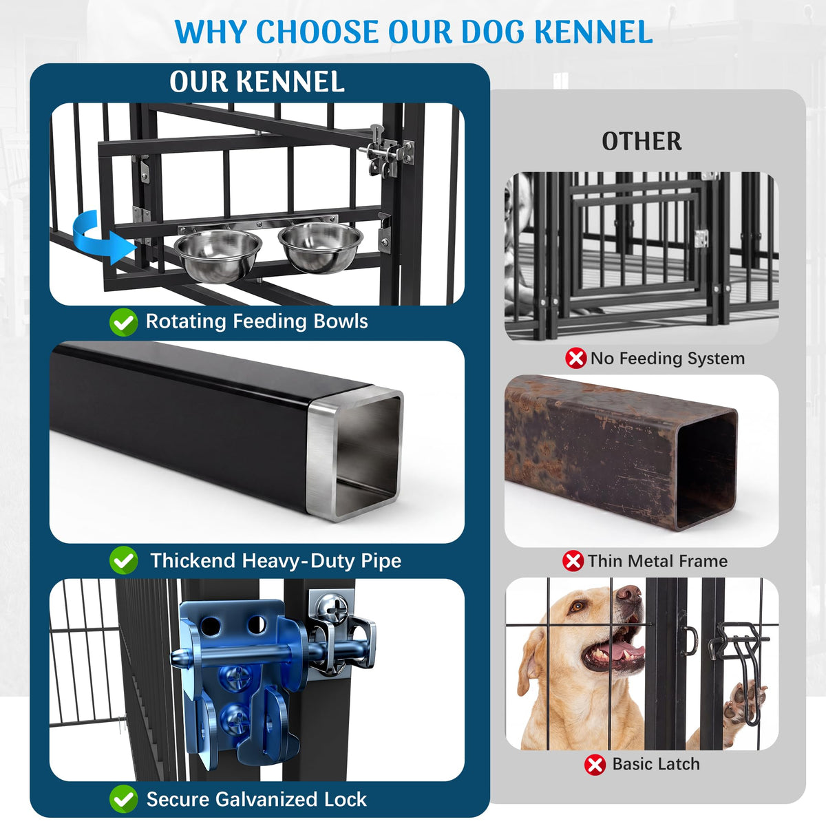 10×10FT Outdoor Dog Kennel with Roof H972315