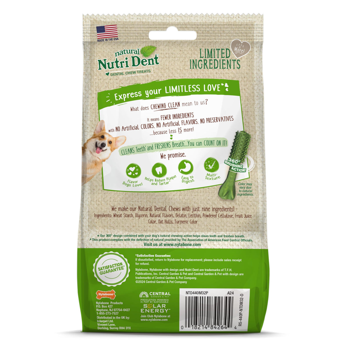 Natural Dog Dental Chews Mini 32 Count G7643