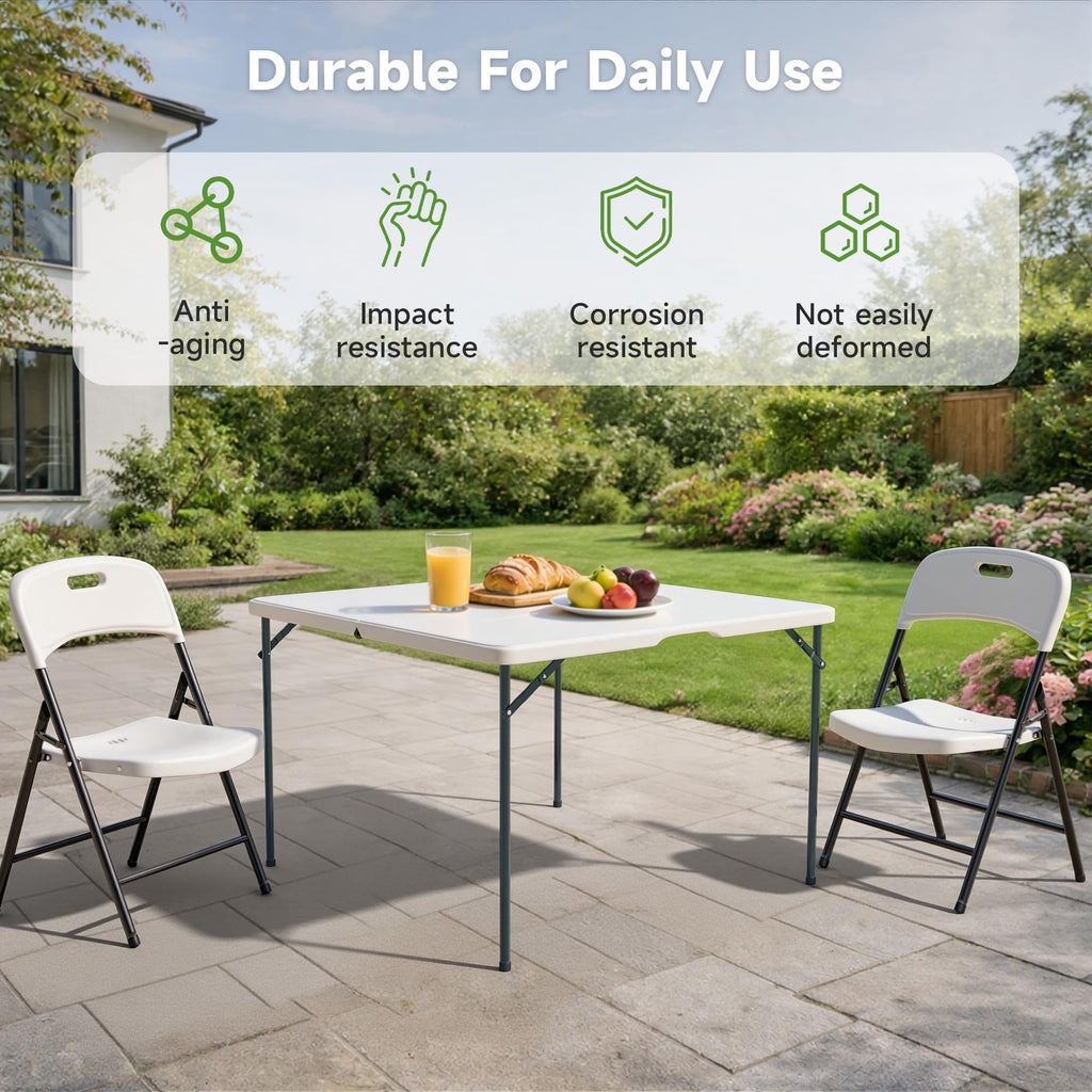 3 ft Square Folding Card Table with Carrying Handle L576