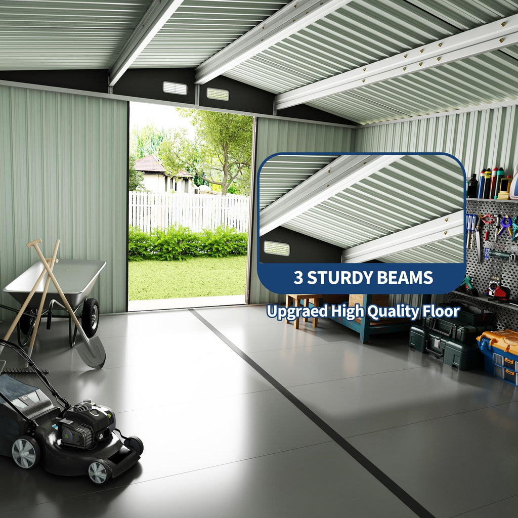 10X14 Ft Galvanized Steel Metal Storage Shed D211897