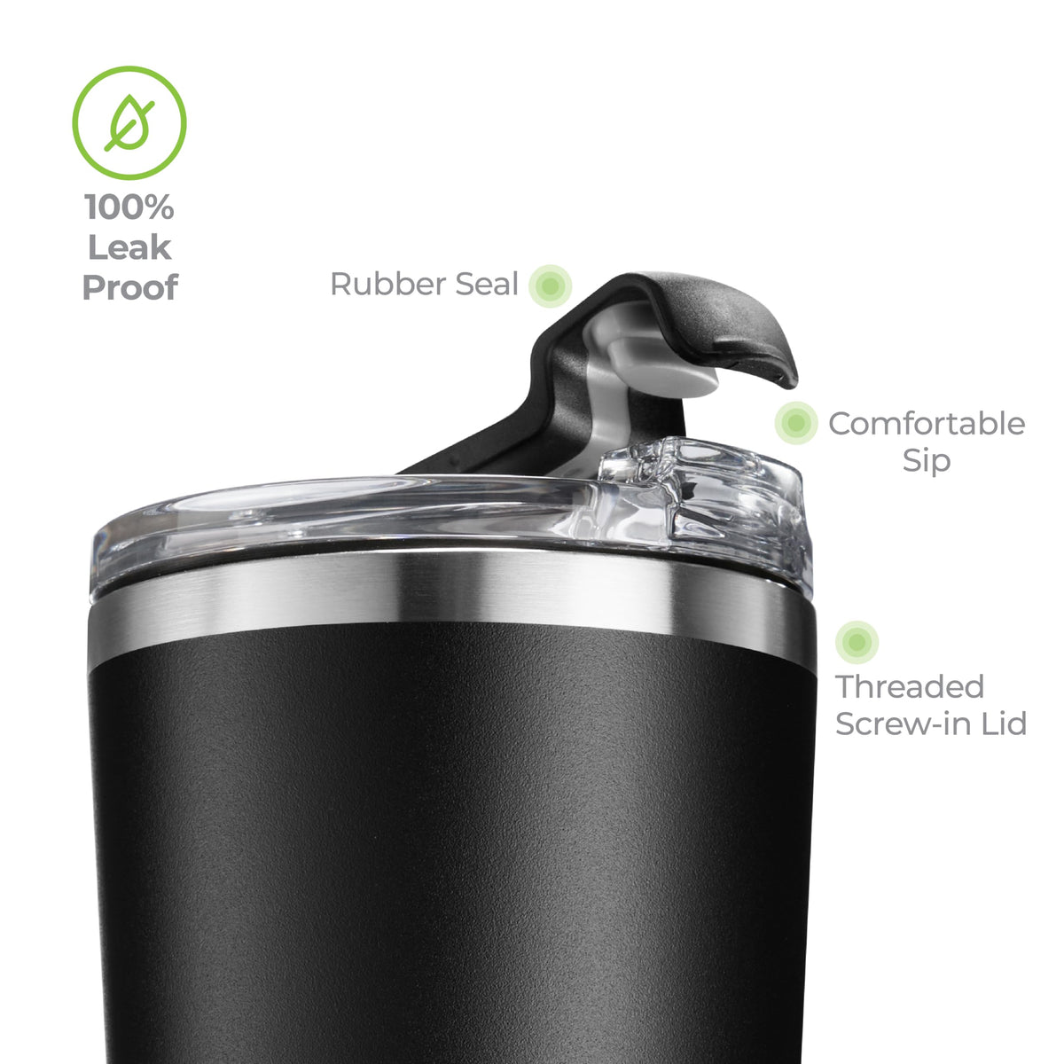 16 oz Stainless Steel Insulated Coffee Tumbler Black K798227