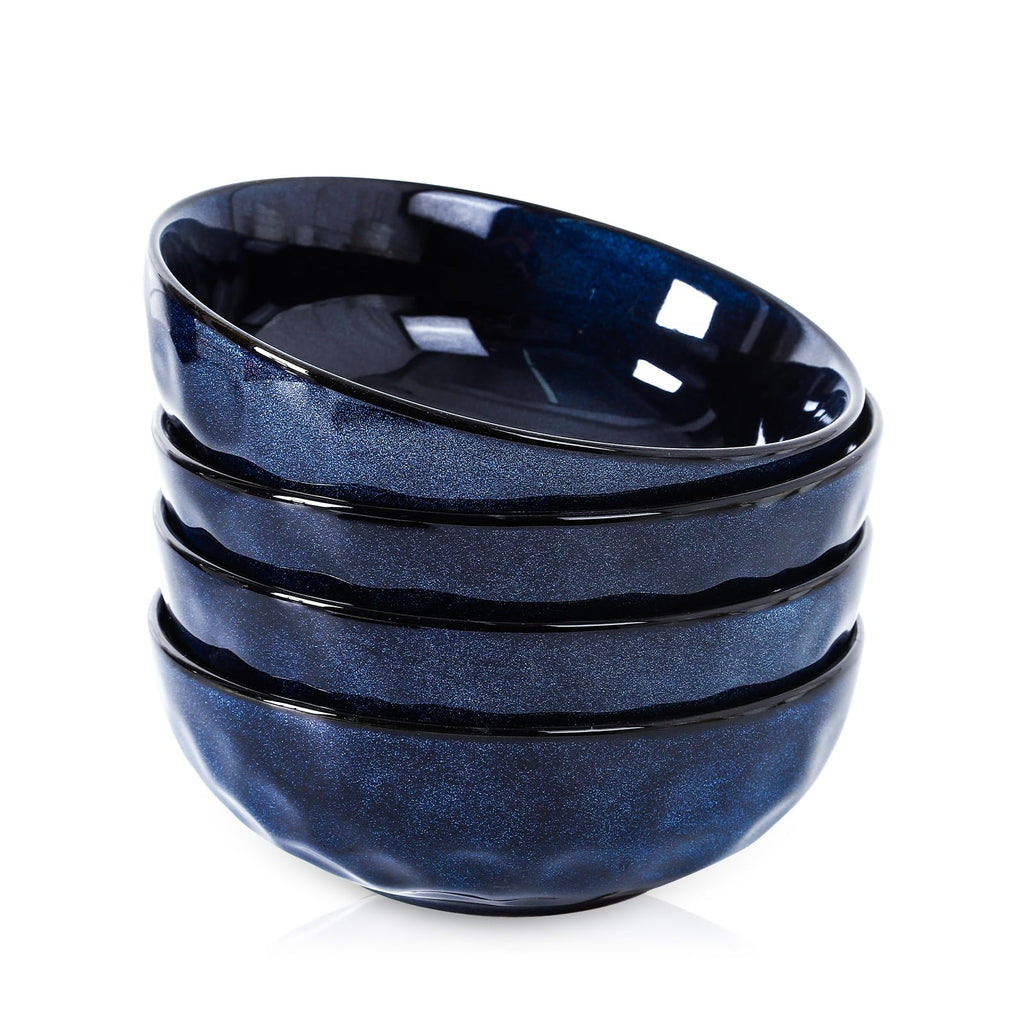 Ceramic Salad Bowls Set, 32 Ounce, Set of 4, Blue Q168613