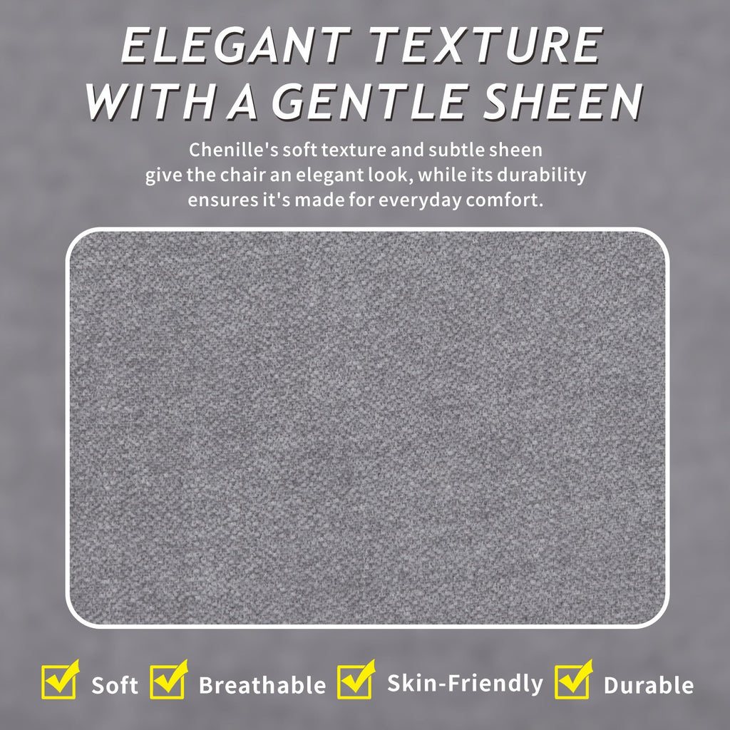 Light Grey Chenille 2-Seater Loveseat Sofa T63957