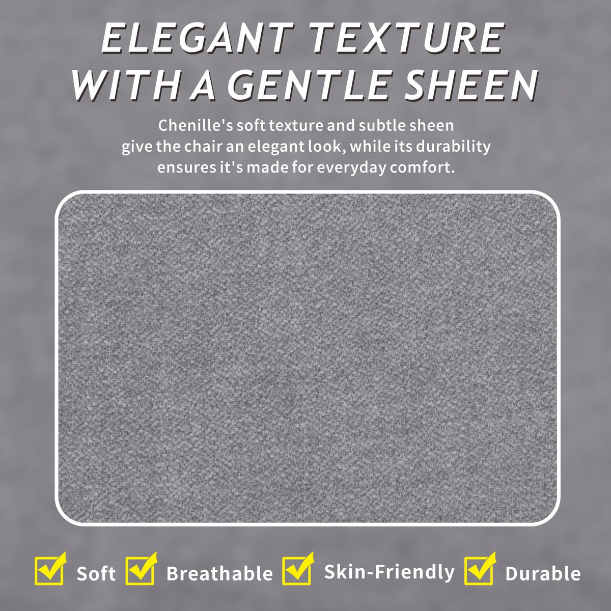 Light Grey Chenille 2-Seater Loveseat Sofa T63957
