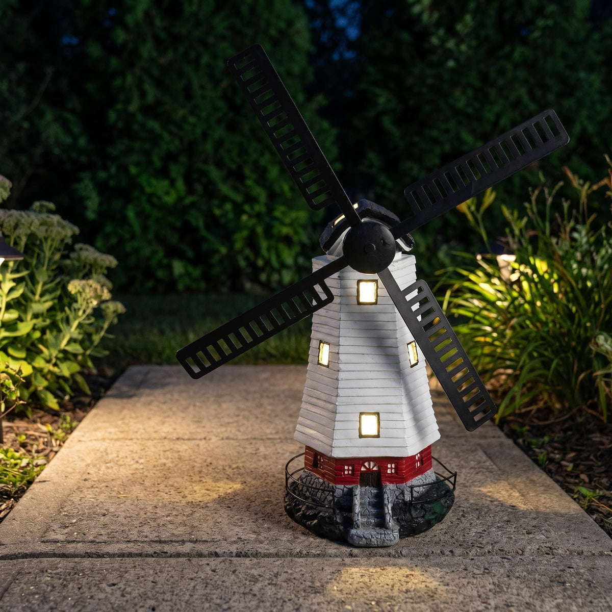 Solar Powered Lighthouse Statue 13 inch S35133