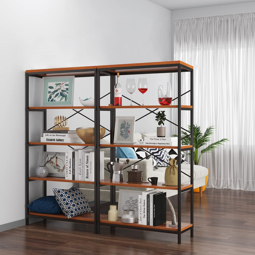 5 Tier Heavy Duty Freestanding Bookcase J337