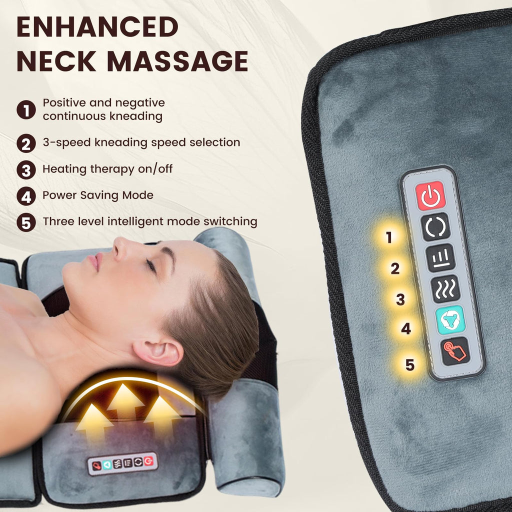 Full Body Massage Cushion with Heat, 10 Vibration Heads, 9 Speeds A98417